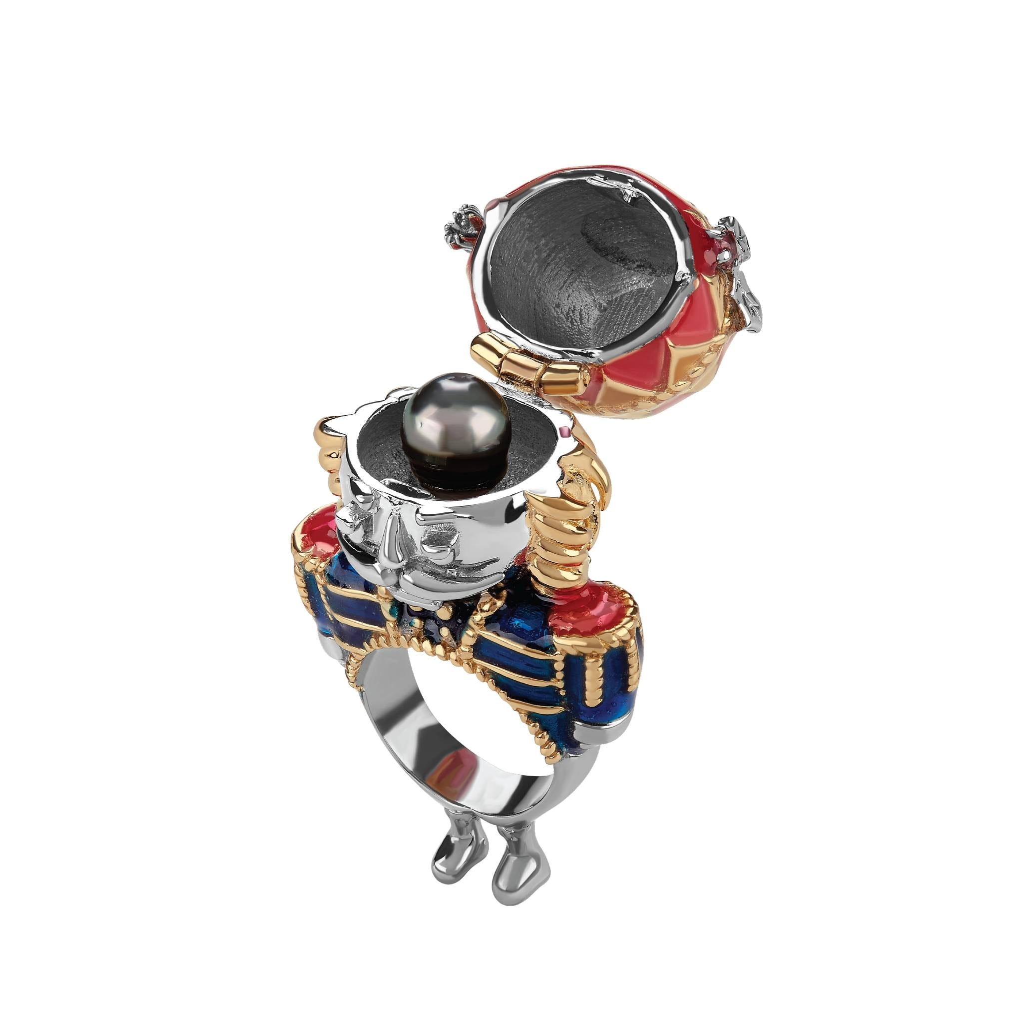 Anillo Cascanueces con Perla