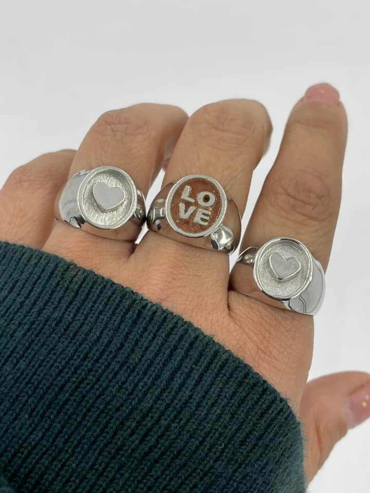 Anillo signet Corazon