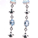 Aretes largos Principito con aguamarinas y opalo