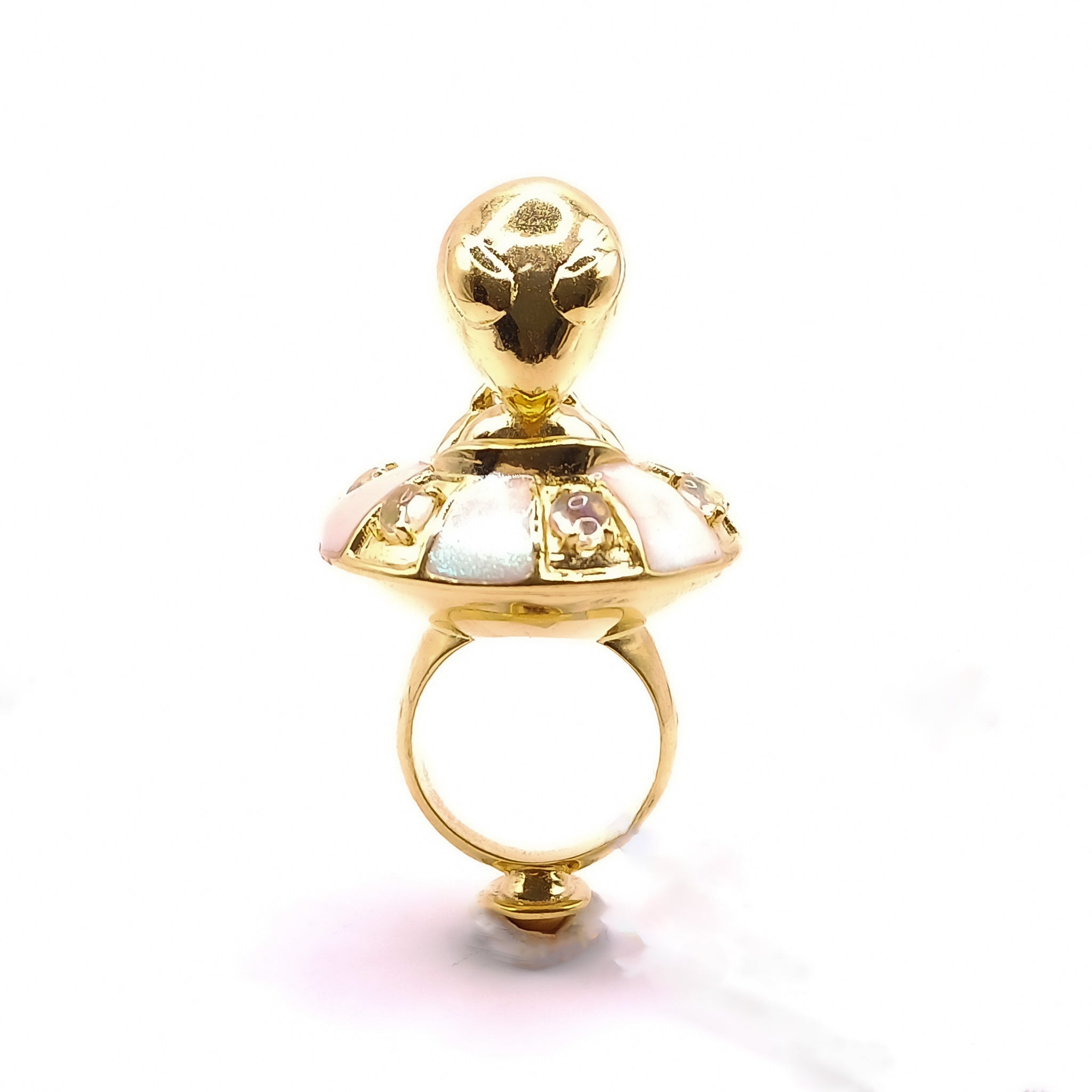 Anillo Alien con UFO con gemas