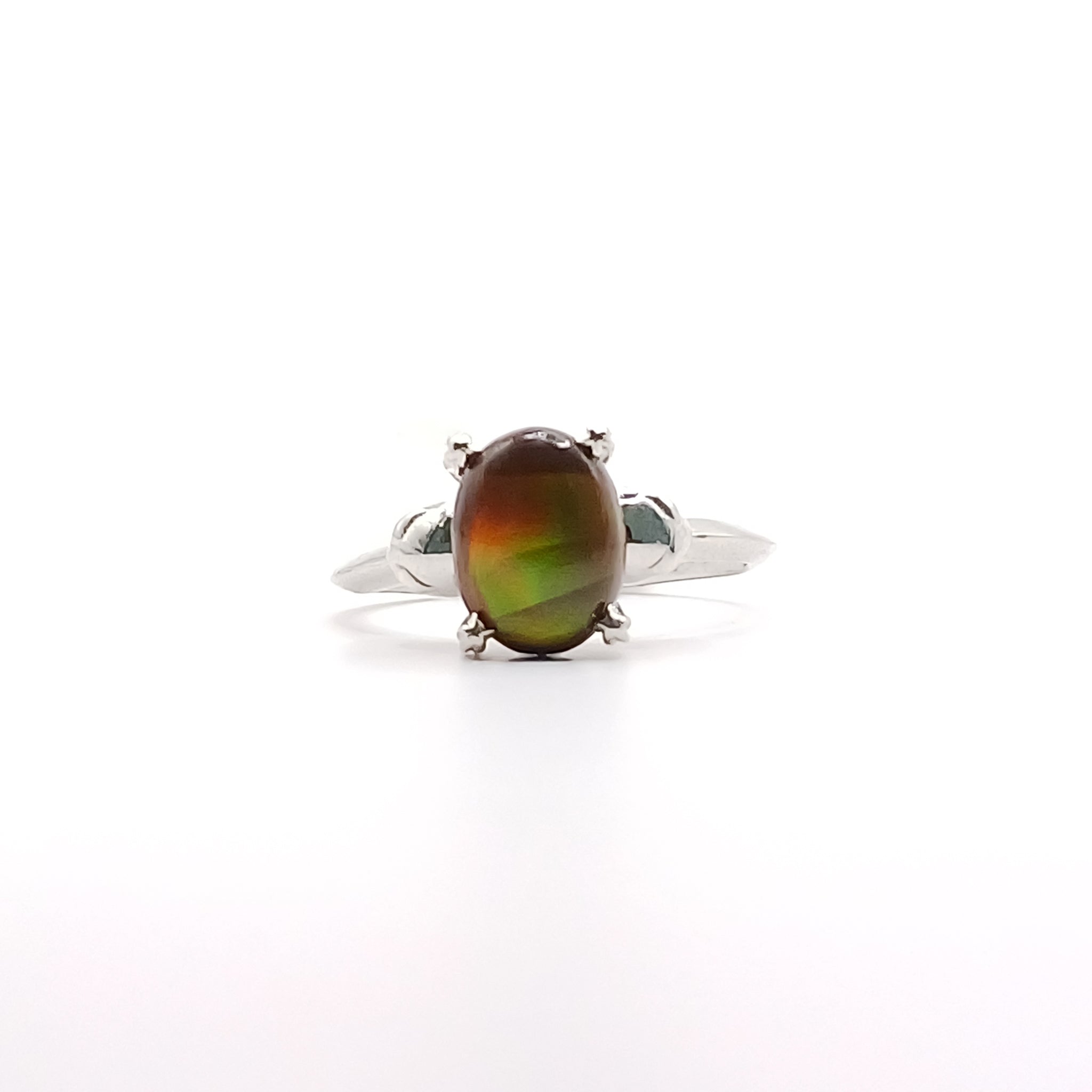 Anillo Alien solitario con Agata de fuego