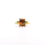 Anillo Alien solitario con Agata de fuego