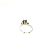 Anillo Alien solitario con cuarzo ahumado
