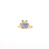 Anillo Star Solitaire de oro con Moonstone