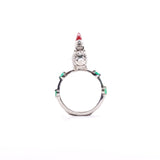 Anillo Erizo Gnomo con esmeraldas