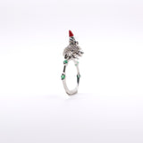 Anillo Erizo Gnomo con esmeraldas