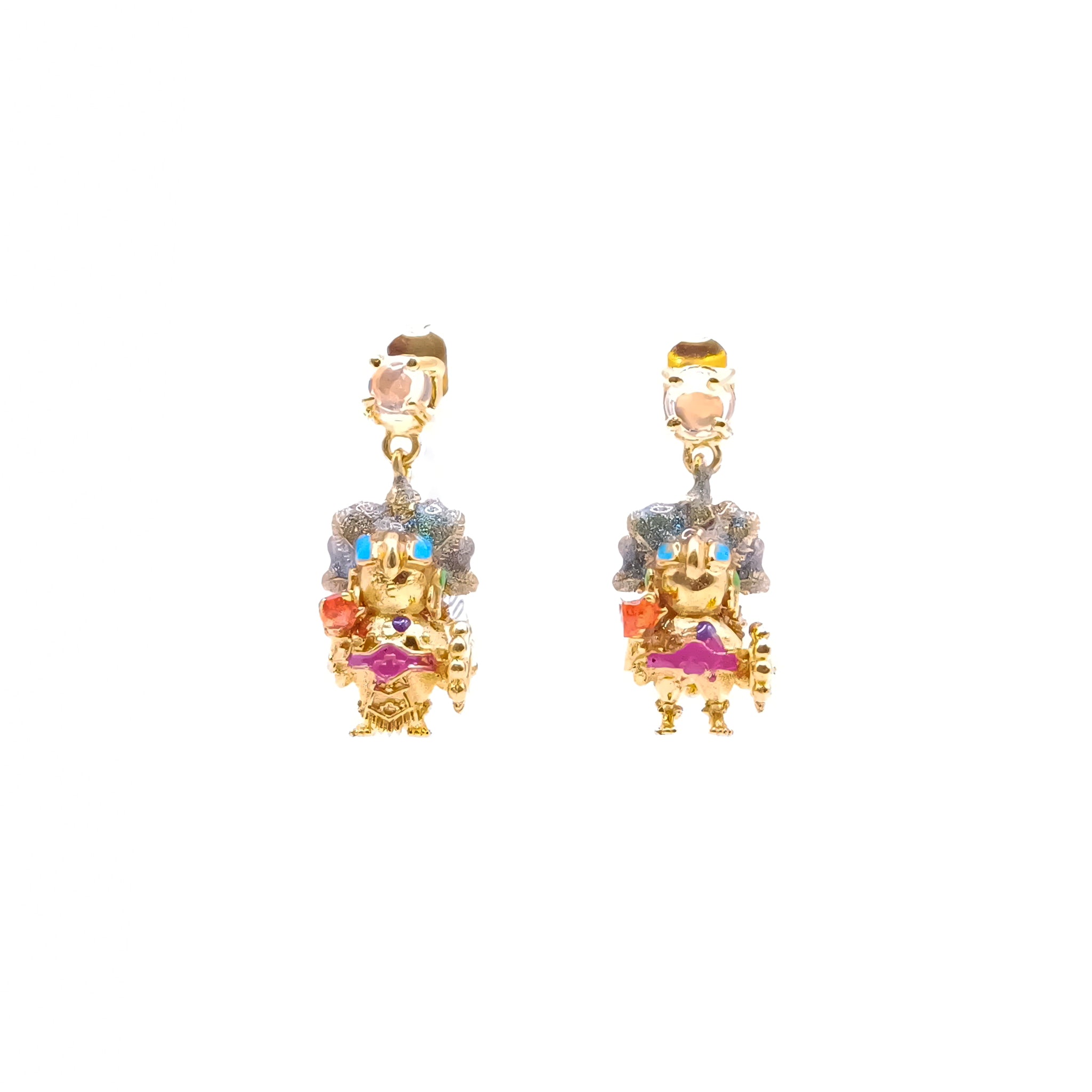 Aretes Popocatépetl con ópalos