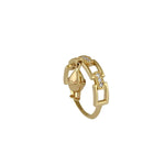 Anillo huevito encadenado - Paula Guzmán