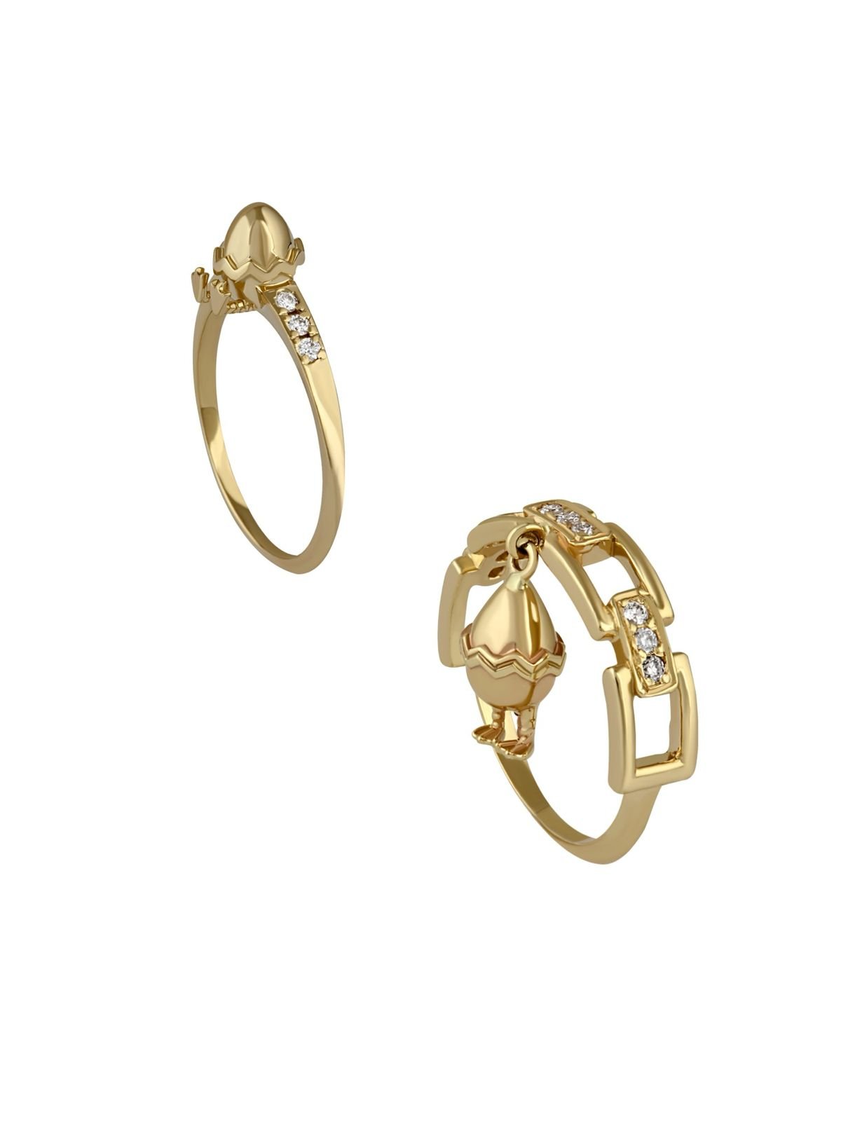 Anillo huevito encadenado - Paula Guzmán