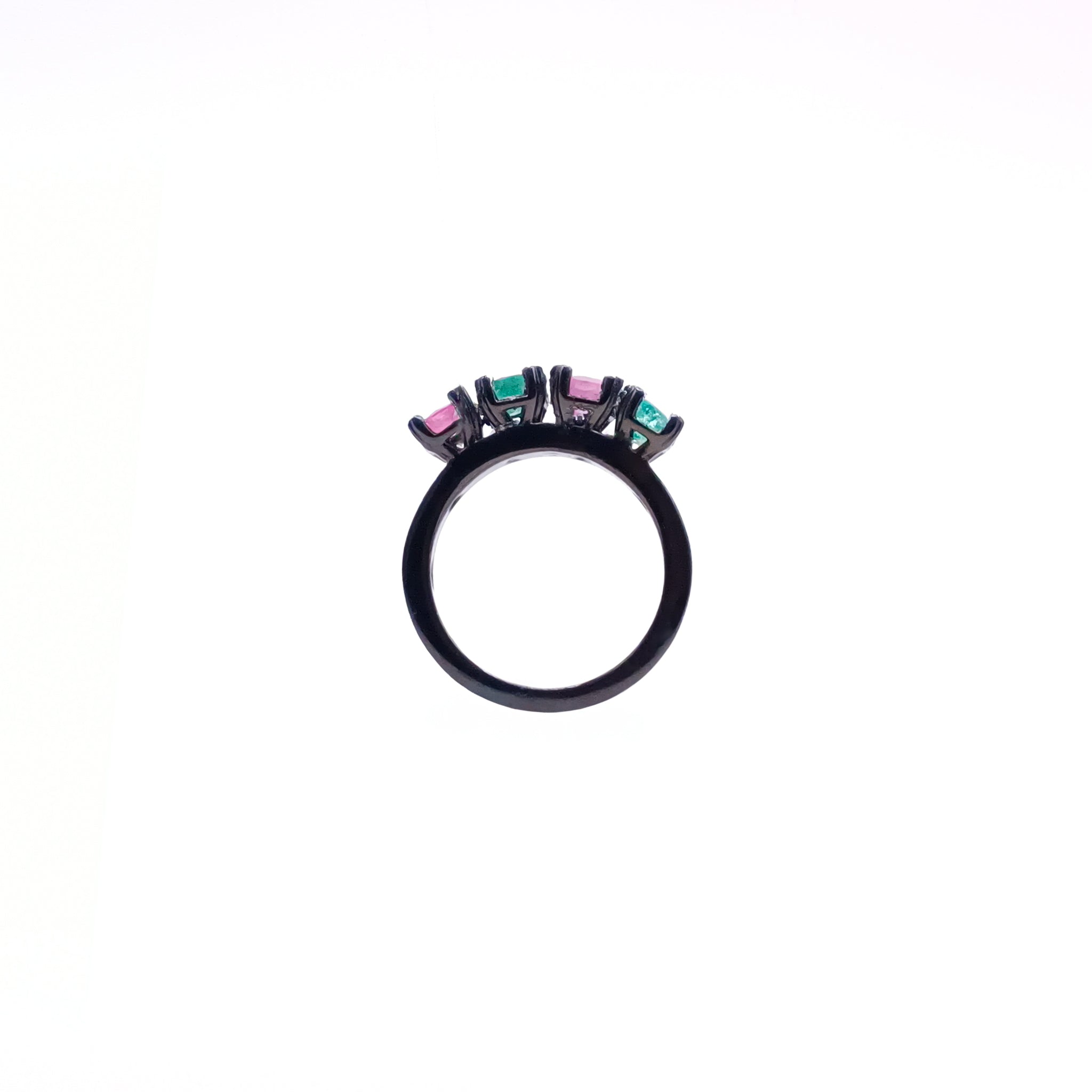 Churumbela Corazones con esmeraldas y rubies - Paula Guzmán