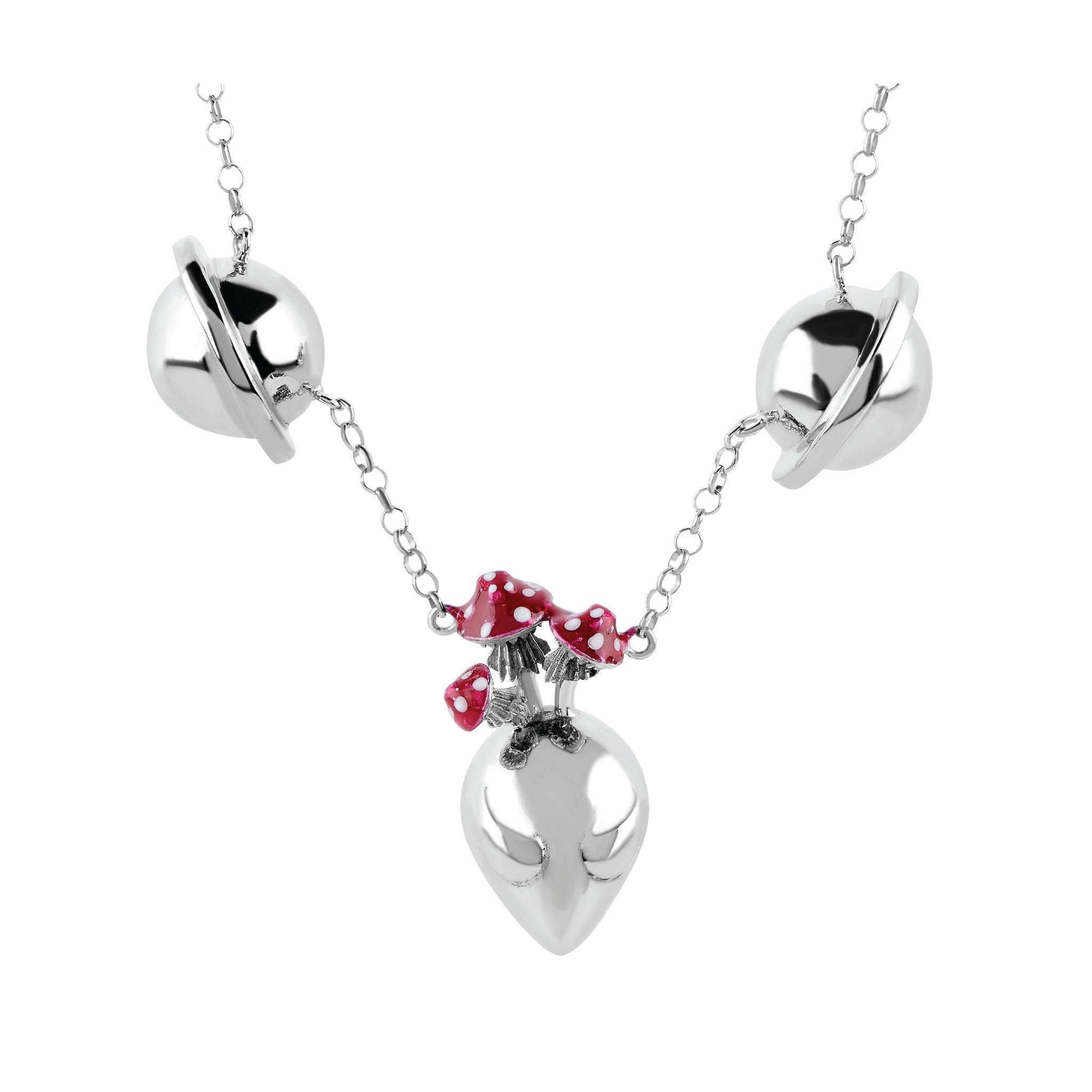 Collar Alien con hongos y saturnos - Paula Guzmán