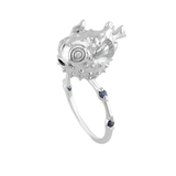Anillo Blow Fish Grande con zafiros - Paula Guzmán